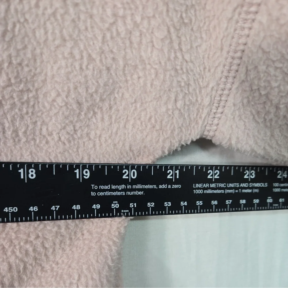 NWT Abercrombie Fitch 1/4 Zip Sherpa Cropped Pullover Women's S Pink Mock Neck